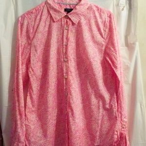 Talbot button down long sleeve pink patterned with roller up sleeve medium